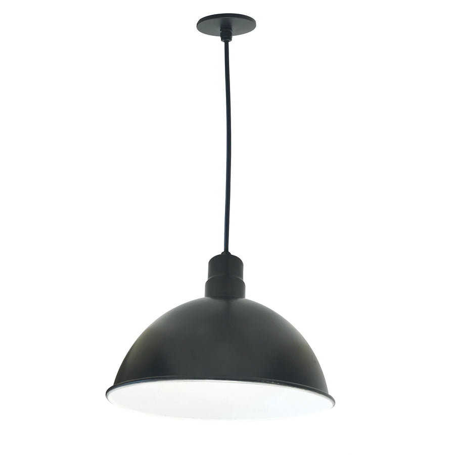 16" RLM LED Shade, 2500lm, 3500K, Black/White, 120V 0-10V/Triac/ELV & 277V 0-10V Dimming w/ 20-ft Cable