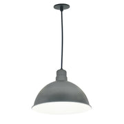 Nora NRLM-16C2530GMWLE4 16 inch RLM LED Shade, 2500lm, 3000K, Gun Metal/White, 120V 0-10V/Triac/ELV & 277V 0-10V Dimming