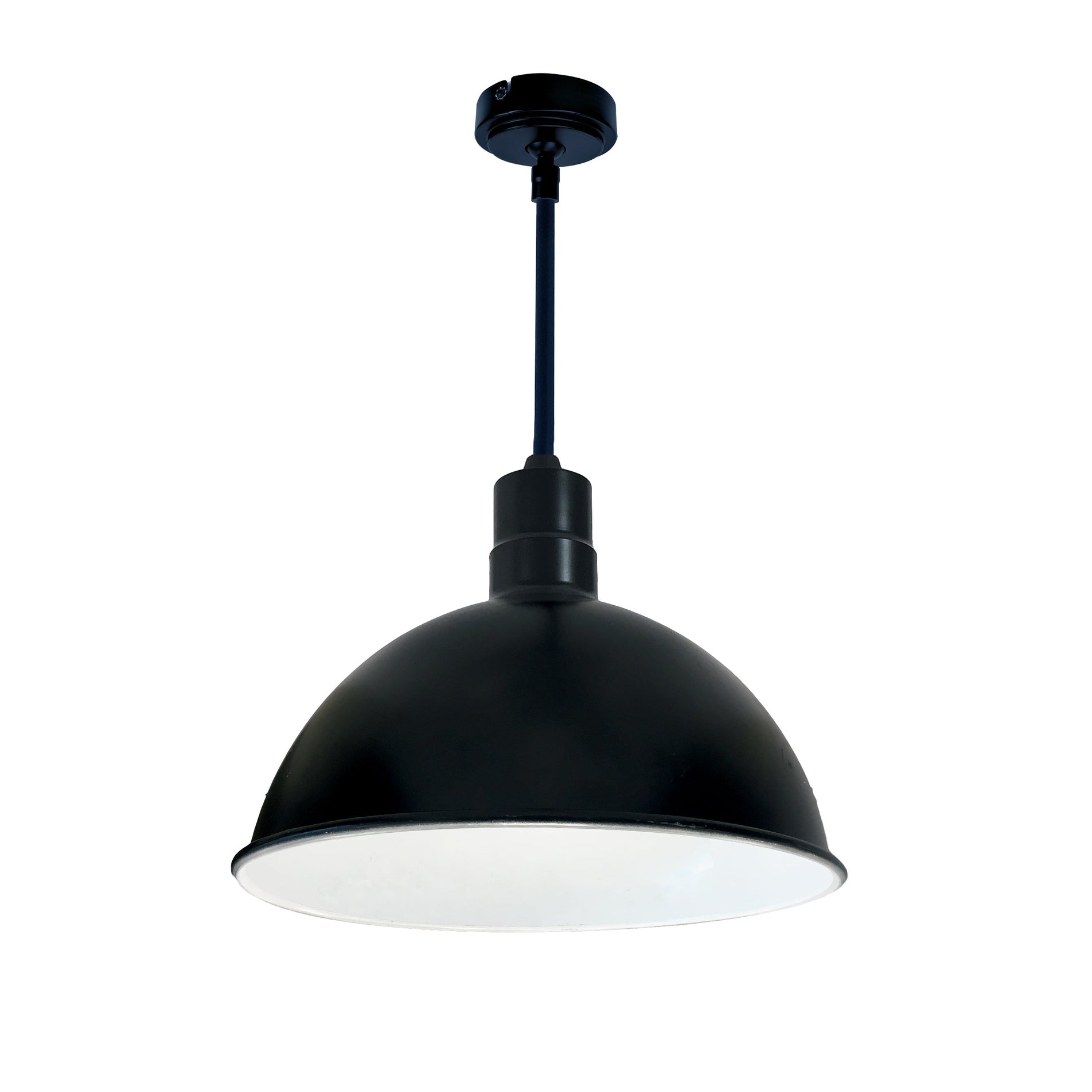 Nora NRLM-16ST3835BWLE4/36 16 inch RLM 36 inch Stem Mounted LED Shade, 3800lm, 3500K, Black/White, 120V 0-10V/Triac/ELV & 277V 0-10V Dimming