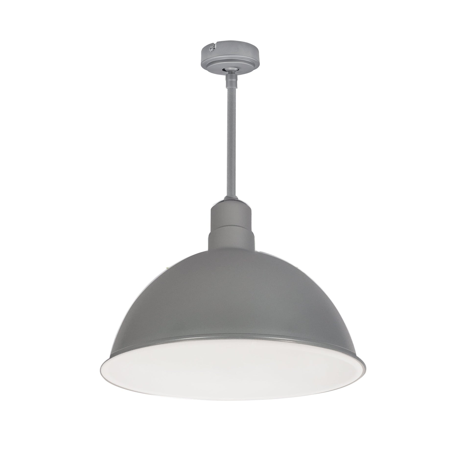 Nora NRLM-16ST3840GMWLE4/60 16 inch RLM 60 inch Stem Mounted LED Shade, 3800lm, 4000K, Gun Metal/White, 120V 0-10V/Triac/ELV & 277V 0-10V Dimming