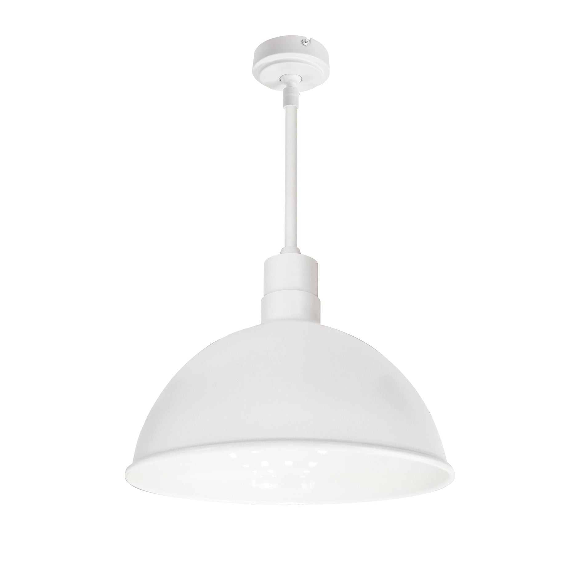 Nora NRLM-16ST2535WWLE4/36 16 inch RLM 36 inch Stem Mounted LED Shade, 2500lm, 3500K, White, 120V 0-10V/Triac/ELV & 277V 0-10V Dimming