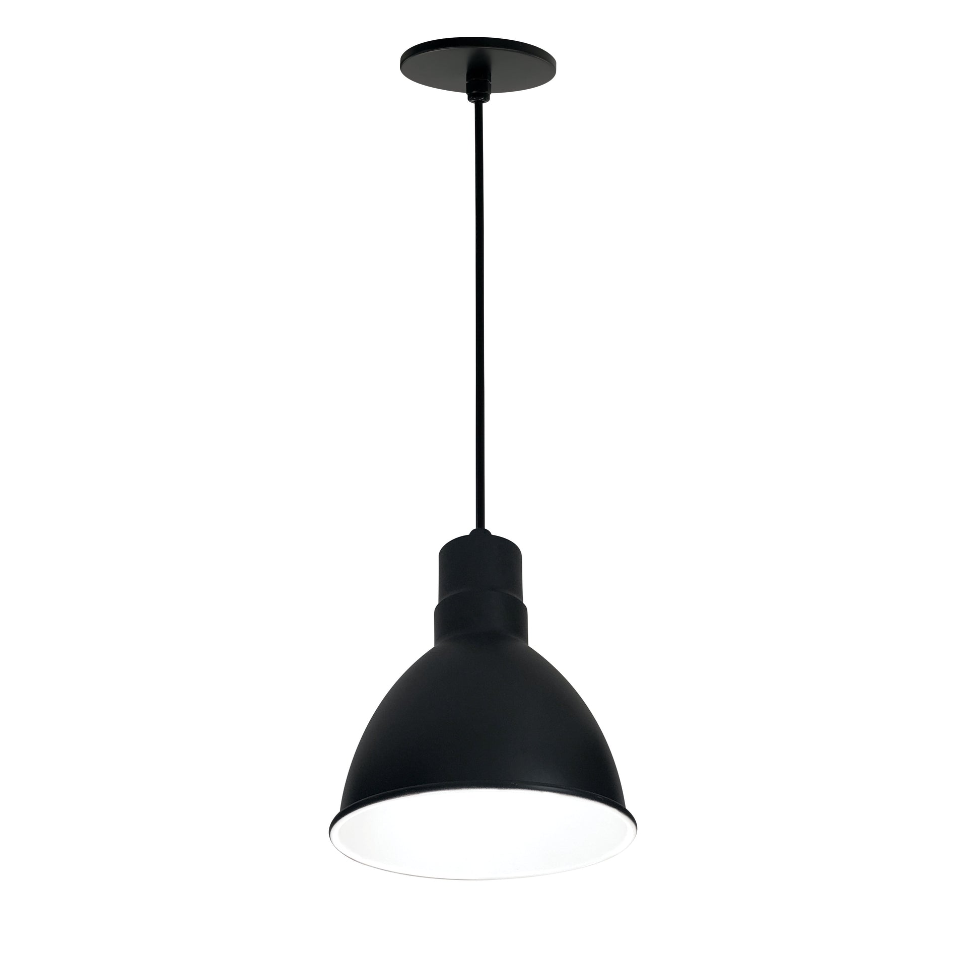 Nora NRLM-8C1040BWLE4 8 inch RLM LED Shade, 1200lm, 4000K, Black/White, 120V 0-10V/Triac/ELV & 277V 0-10V Dimming