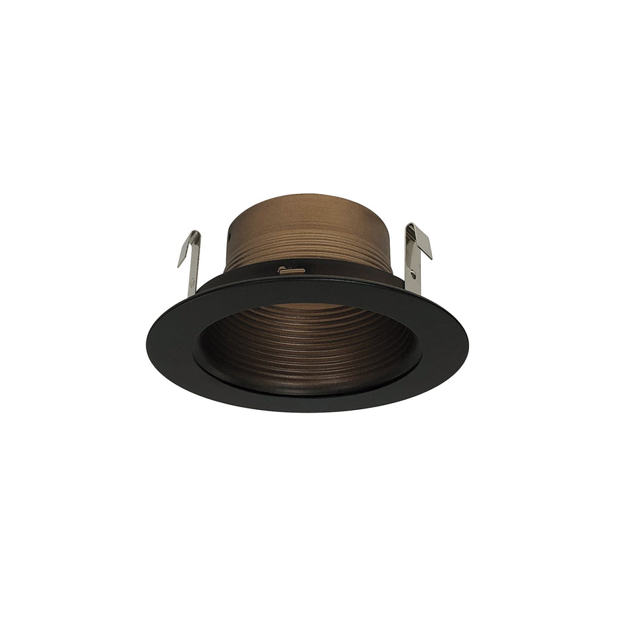 Nora NS-40BZBZ 4 inch Bronze Stepped Metal Baffle Trim w/ Bronze Metal Ring