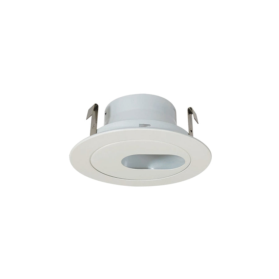 Nora NS-47 4 inch Surface Adjustable Slot Aperture Trim w/ Metal Ring, White