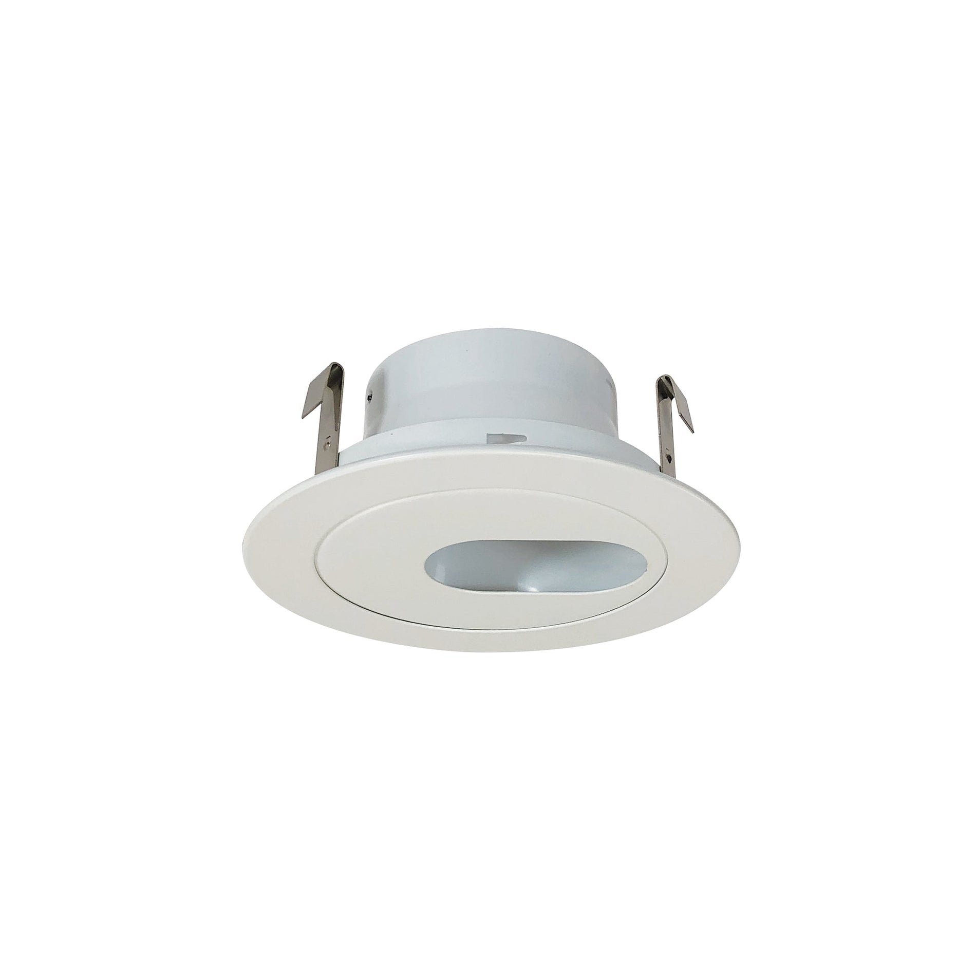 Nora NS-47 4 inch Surface Adjustable Slot Aperture Trim w/ Metal Ring, White