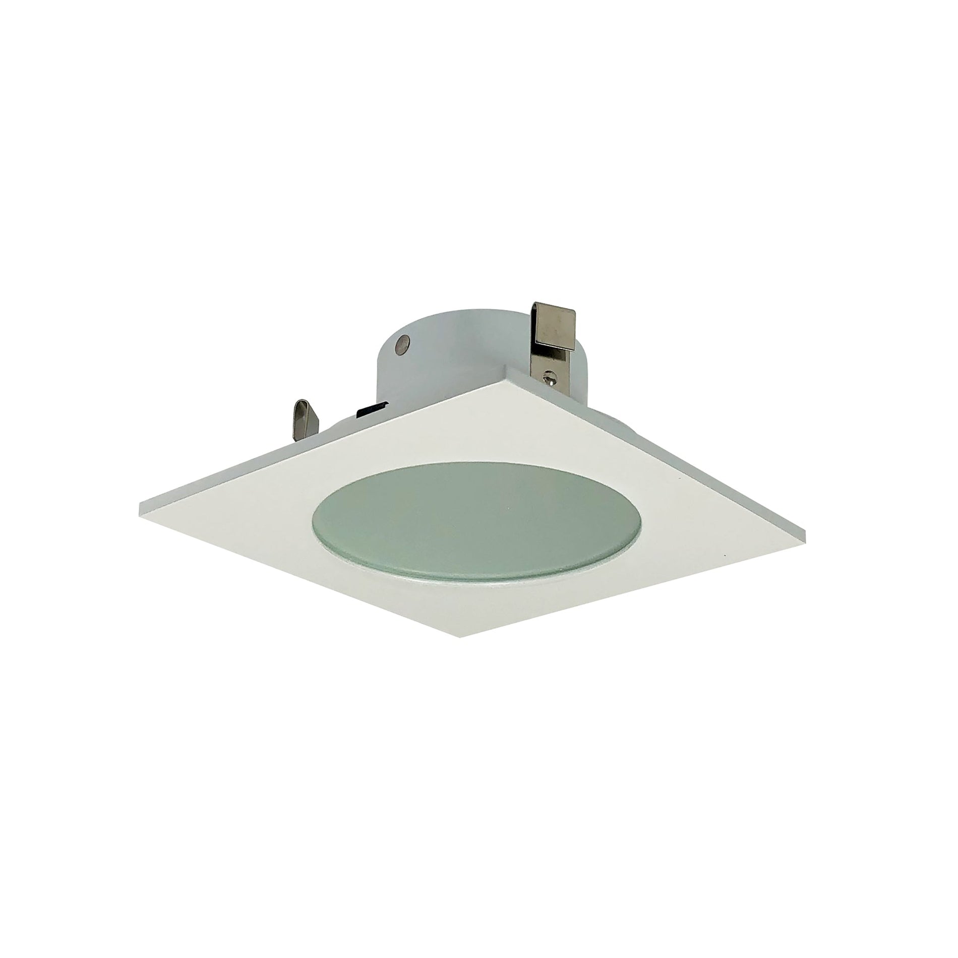 Nora NS-4926W 4 inch FROST FLAT LENS,SQ WHT TRIM