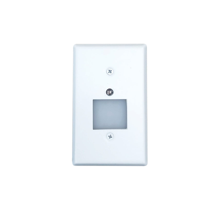 Nora NSW-6629PC/W Mini LED Step Light w/ Photocell, Frosted Glass Lens Face Plate, 1W, 90+ CRI, 2700K, White, 120V Non-Dimming