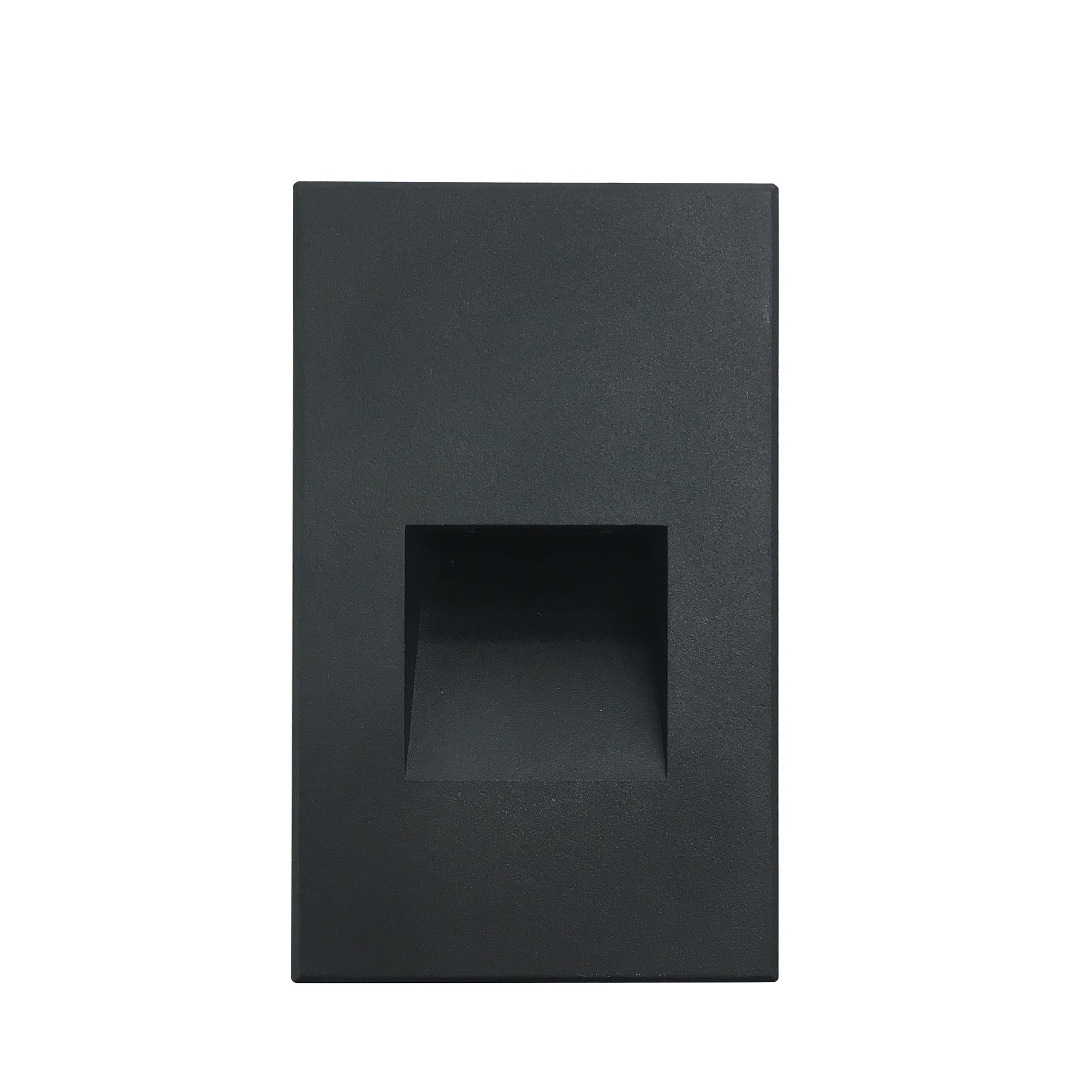 Nora NSW-730/30B Ari LED Step Light w/ Vertical Wall Wash Face Plate, 37lm / 2.5W, 3000K, Black Finish