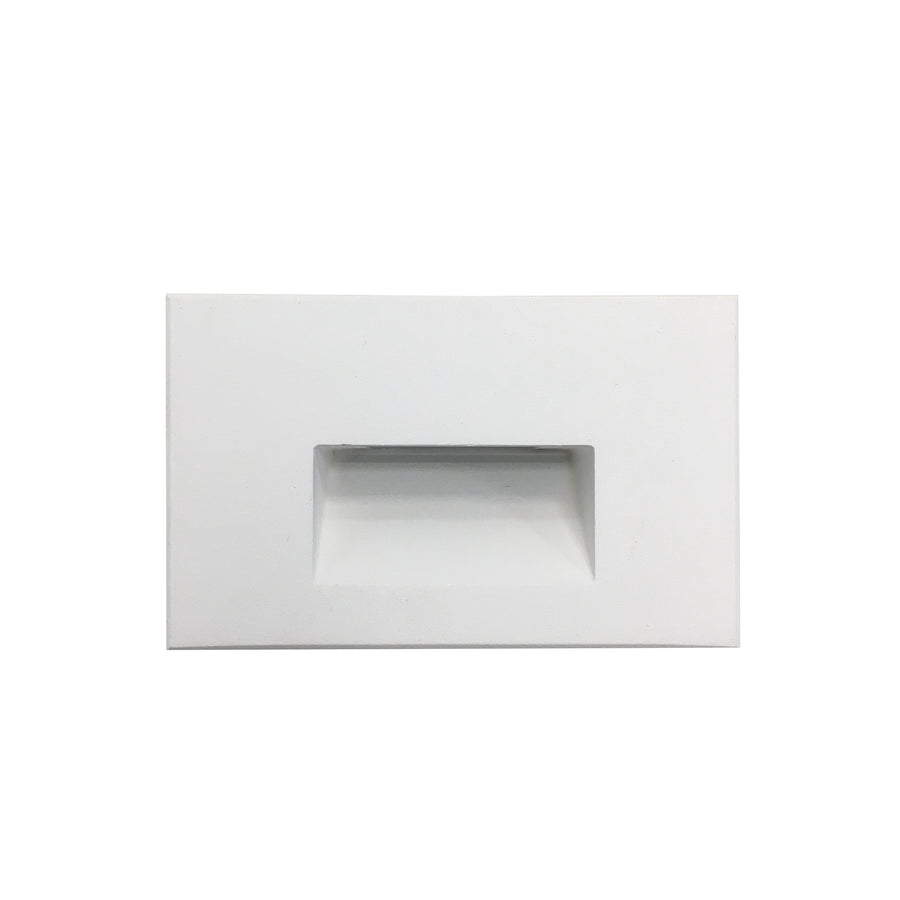 Nora NSW-740/30W Ari LED Step Light w/ Horizontal Wall Wash Face Plate, 88lm / 5W, 3000K, White Finish