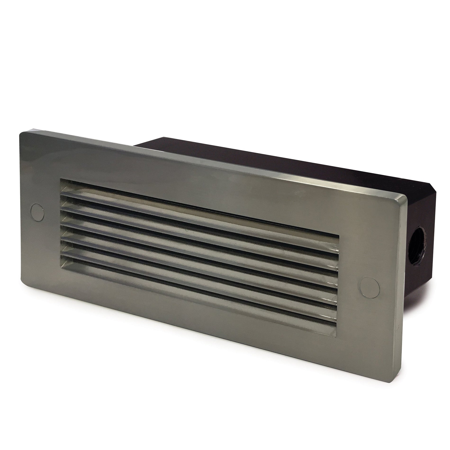 Nora NSW-841/SCBN Brick Die-Cast LED Step Light w/ Horizontal Louver Face Plate, Selectable CCT, Brushed Nickel Finish