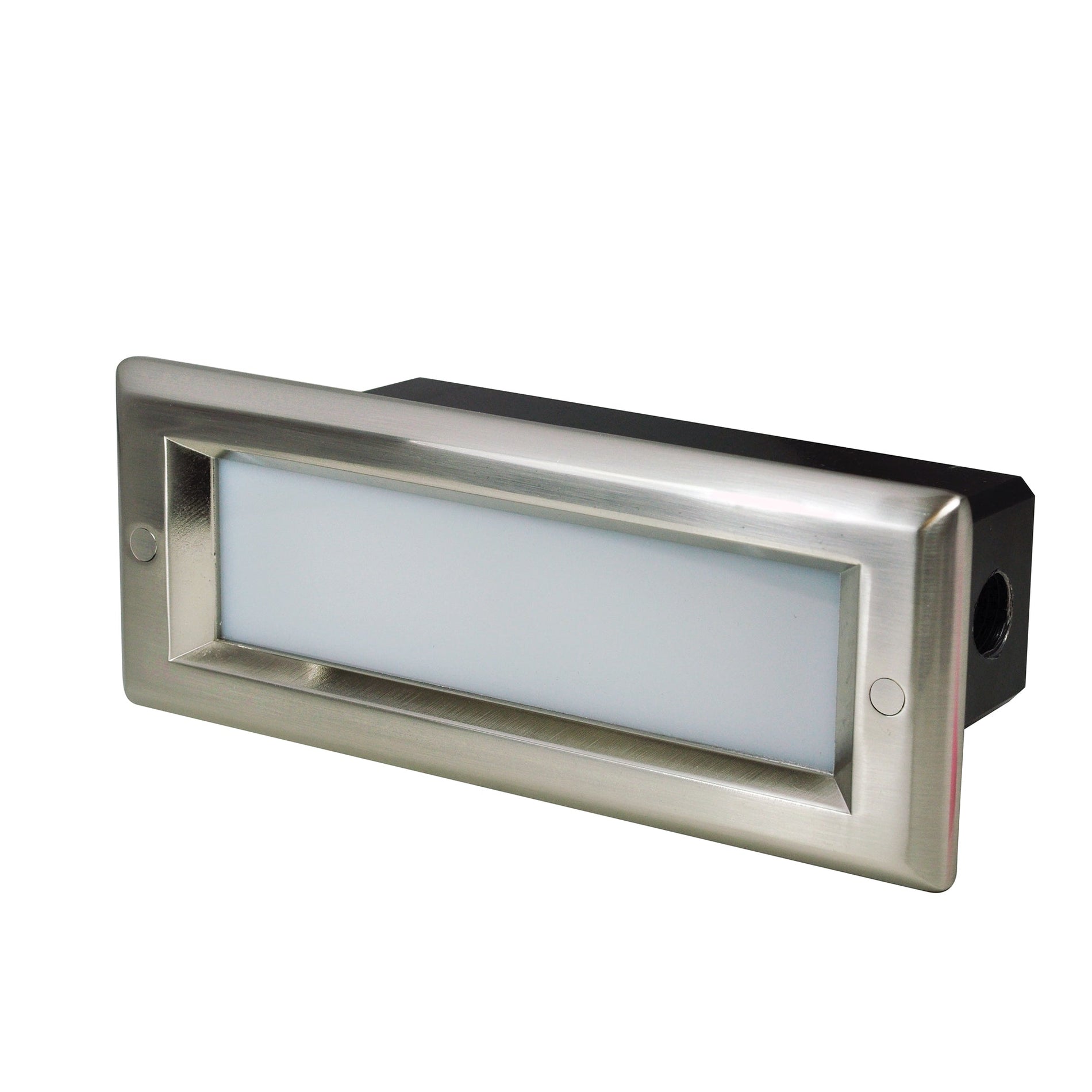 Nora NSW-842/SCBN Brick Die-Cast LED Step Light w/ Frosted Lens Face Plate, Selectable CCT, Brushed Nickel Finish
