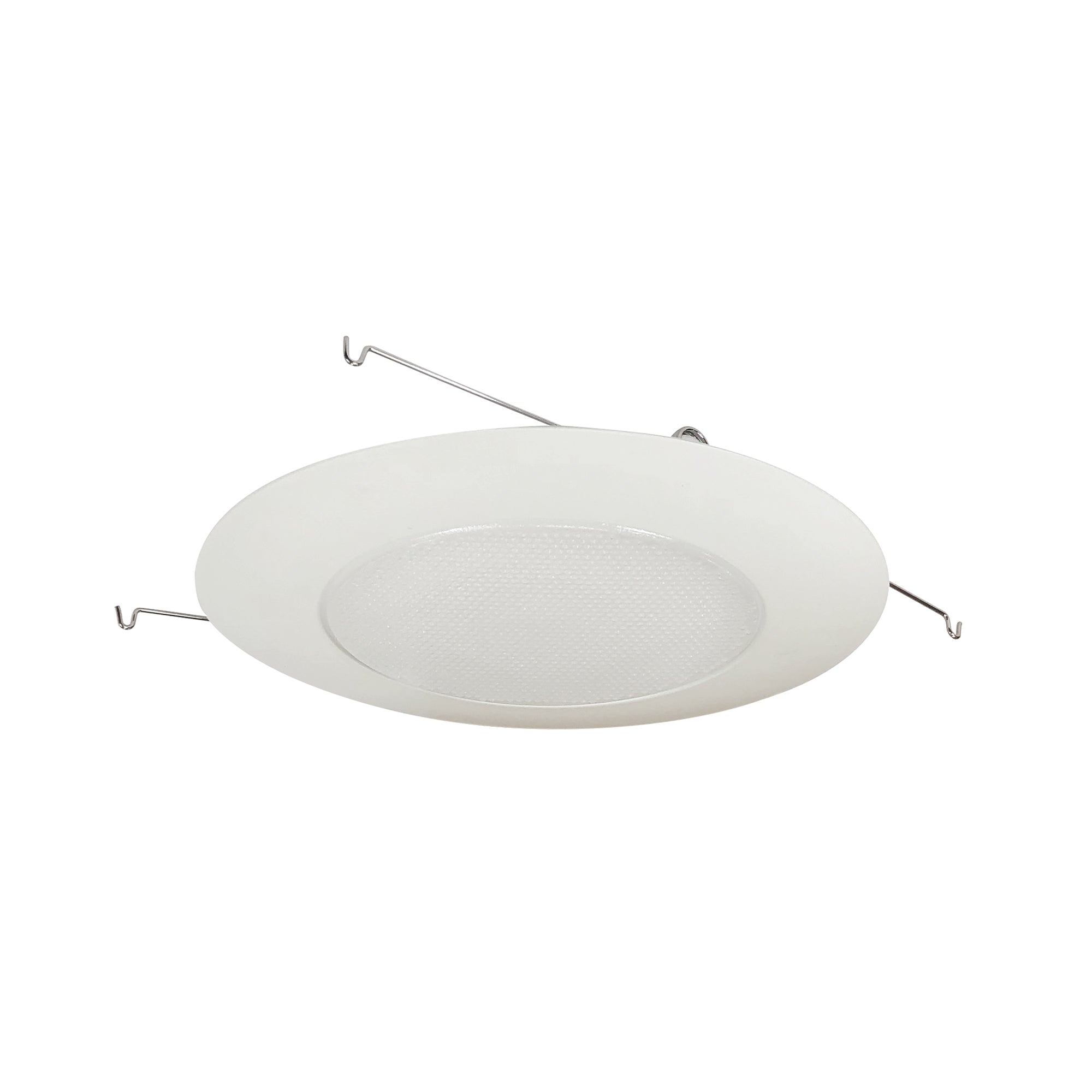 Nora Lighting NT-22 - Recessed - 6 Inch Albalite Shower Lens w/ Metal Trim, White