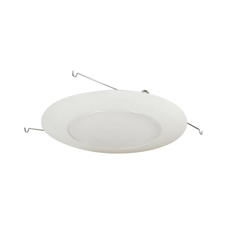 Nora NT-22 6 inch Albalite Shower Lens w/ Metal Trim, White