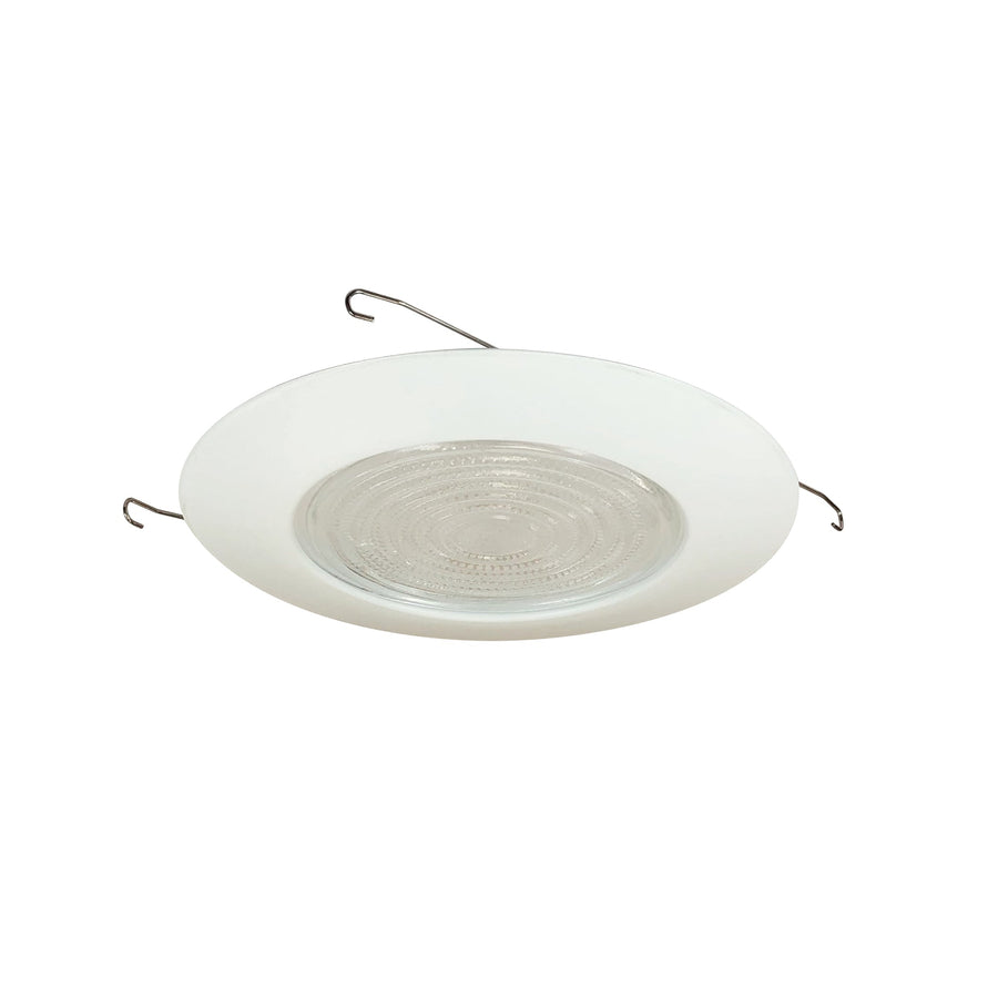 Nora NT-23 6 inch Fresnel Shower Lens w/ Metal Trim, White