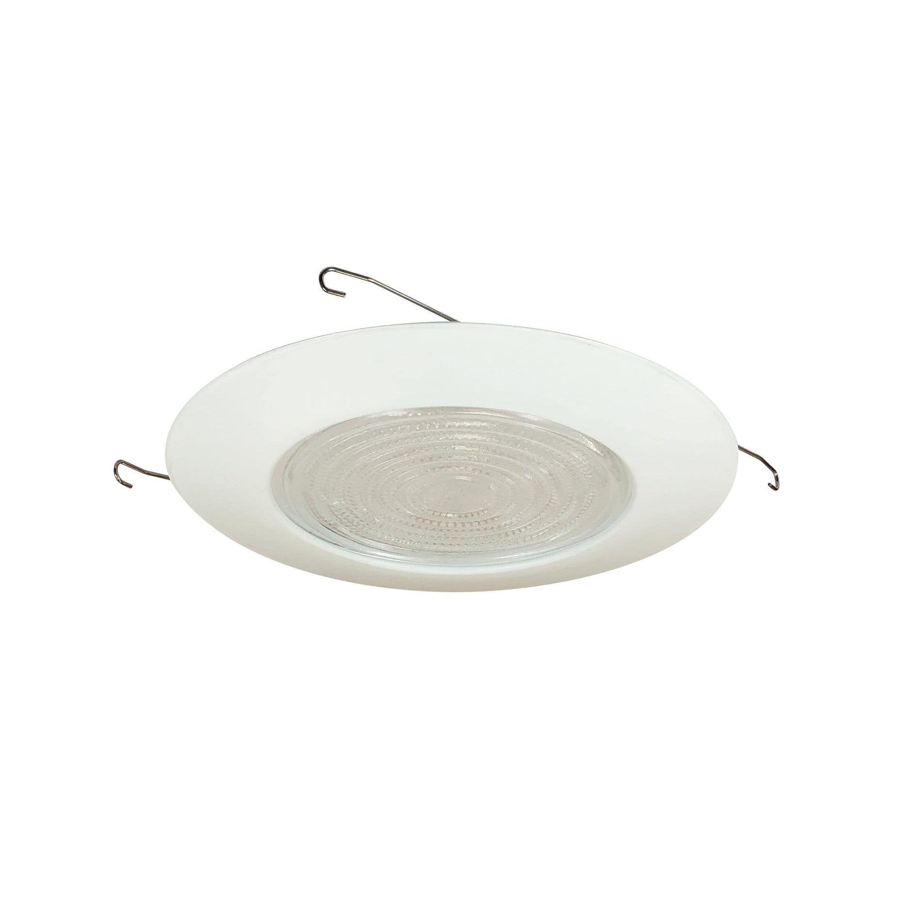 Nora NT-23 6 inch Fresnel Shower Lens w/ Metal Trim, White