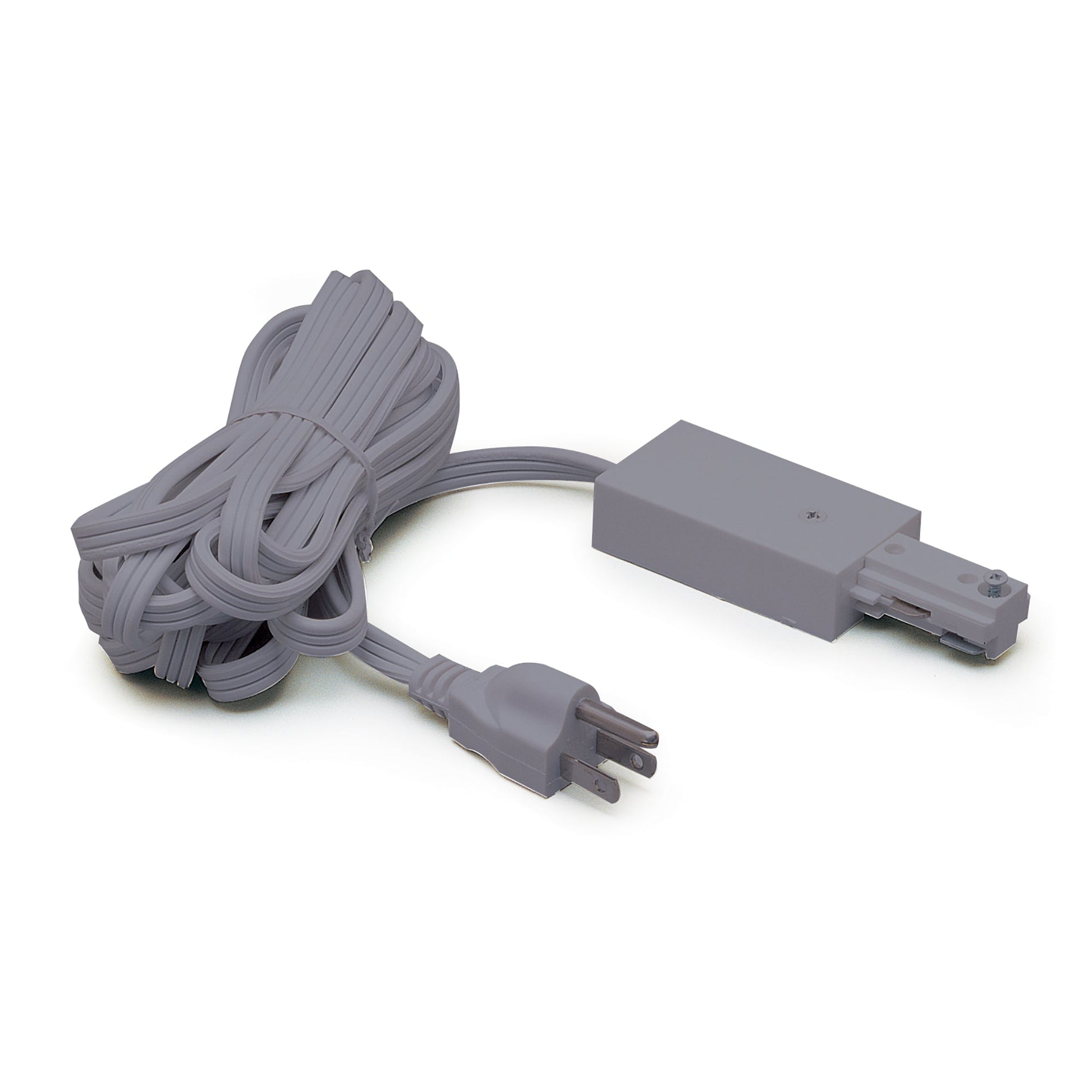 Nora NT-321S Live End Feed with 12 ft Cord and Plug for One-Circuit Track, Silver Finish