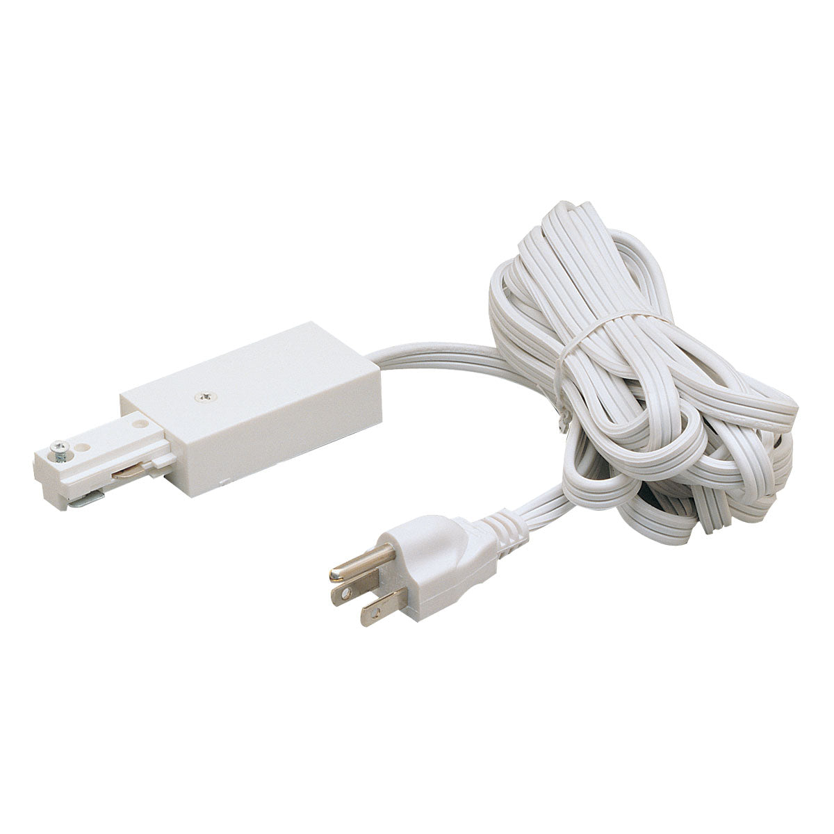 Nora NT-321W Live End Feed with 12 ft Cord and Plug for One-Circuit Track, White Finish