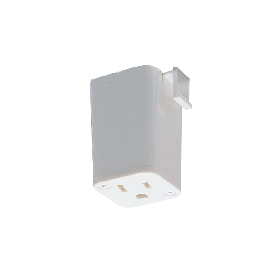 Nora NT-327W Outlet Adapter for H-Style Track Systems, White Finish