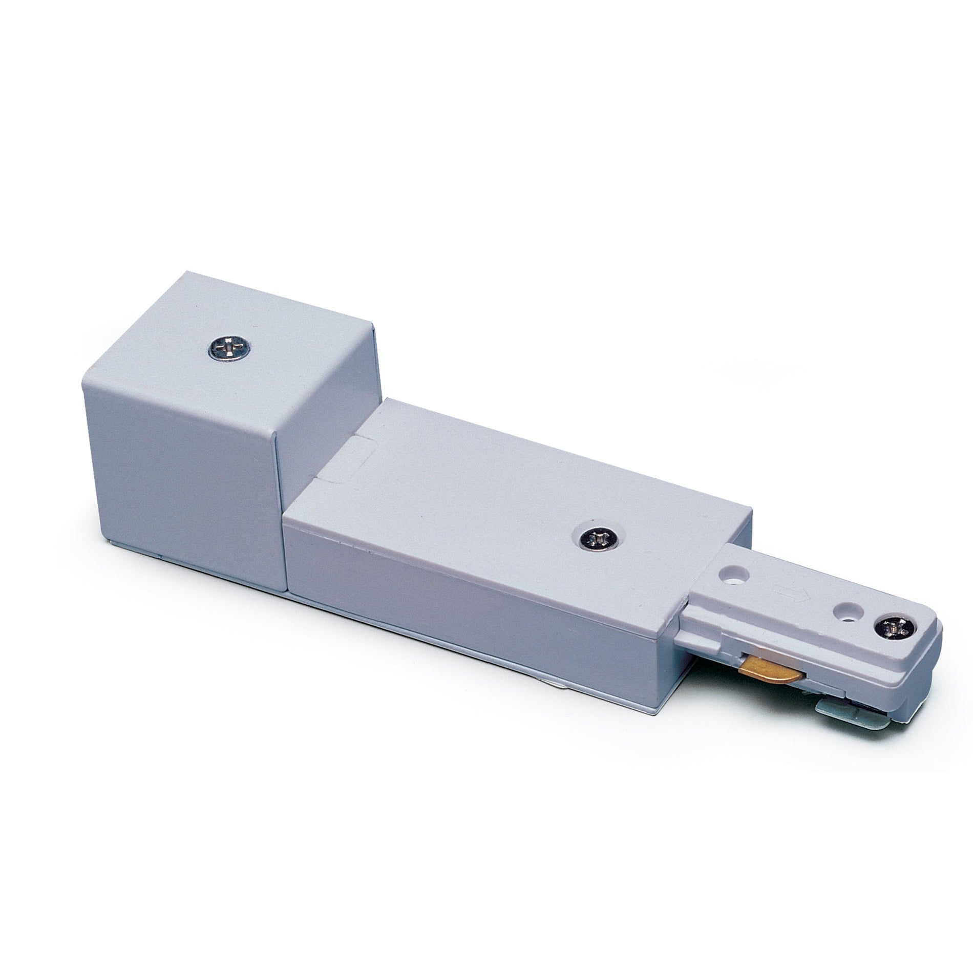 Nora NT-328S Live End Conduit Feed for One-Circuit Track (Right Polarity), Silver Finish