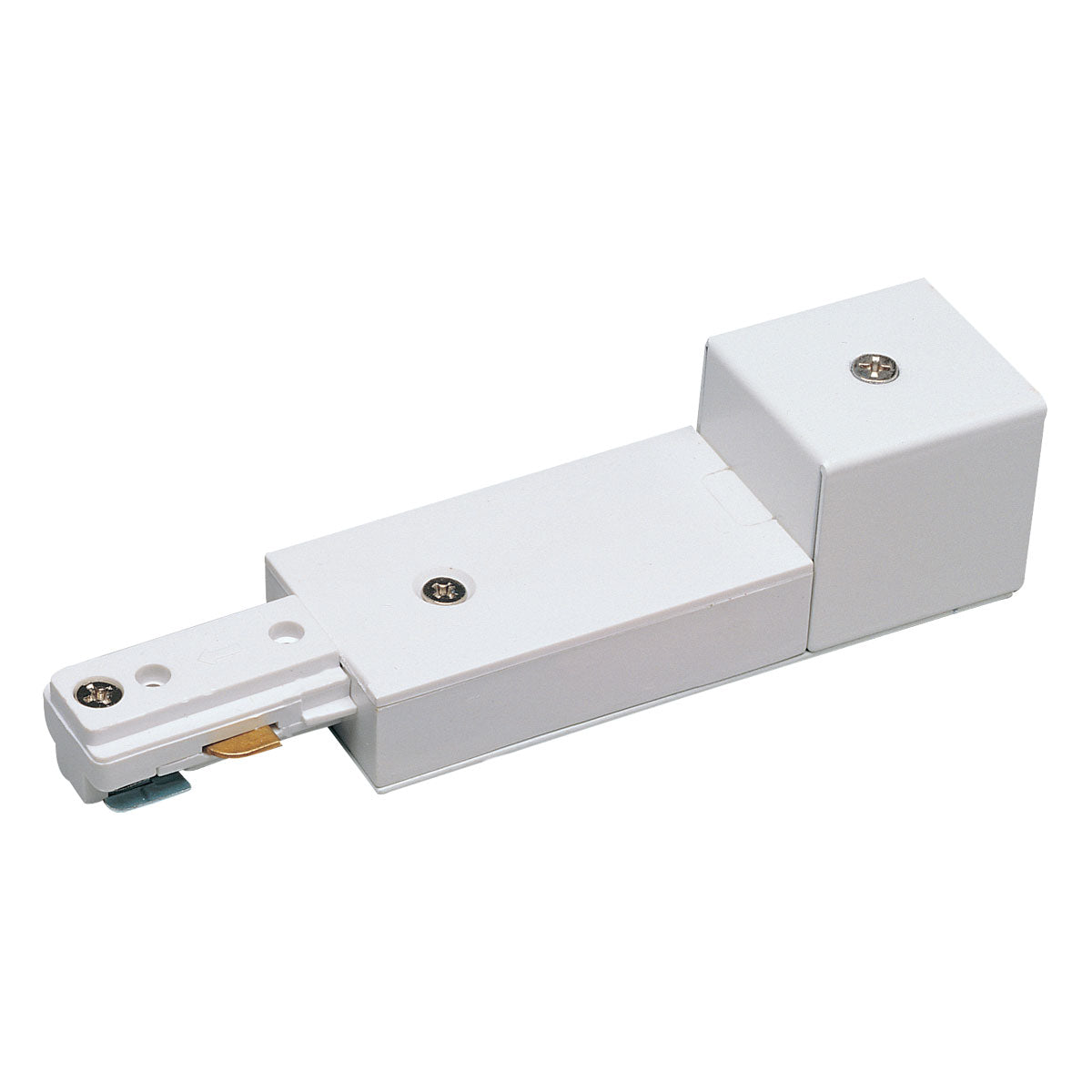 Nora NT-328W Live End Conduit Feed for One-Circuit Track (Right Polarity), White Finish