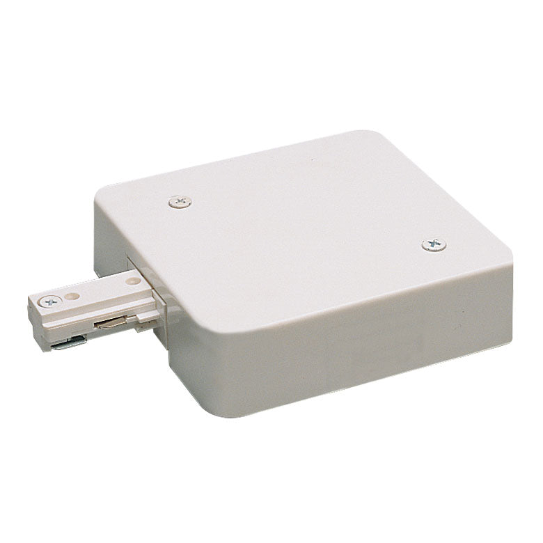 Nora NT-348W/14A Live End Feed w/ Current Limiter, 14 Amps, One-Circuit Track, White Finish