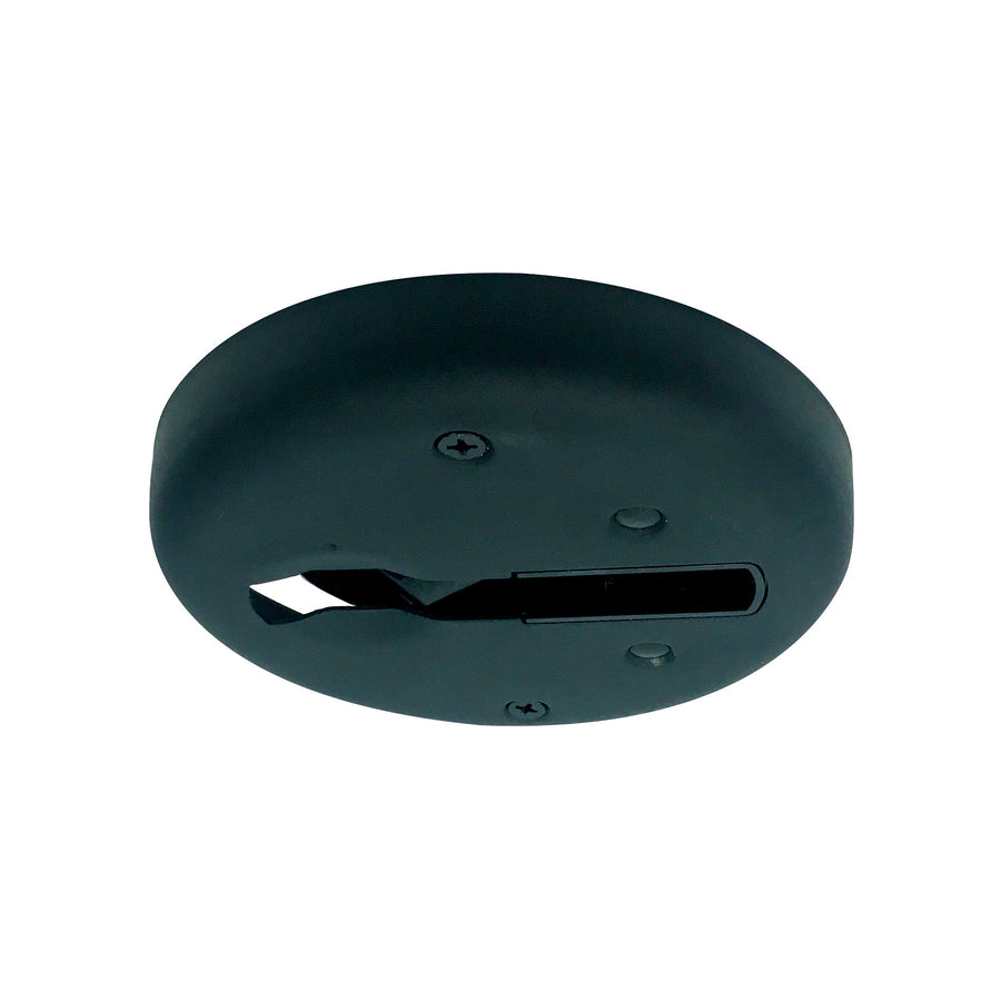 Nora NT-380B Round Monopoint Canopy for Track Head w/ Double Locking Adapter, Black Finish
