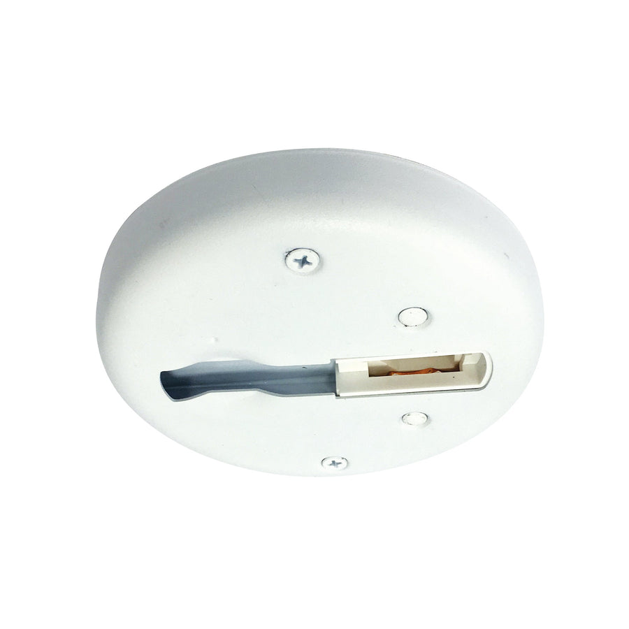 Nora NT-380W Round Monopoint Canopy for Track Head w/ Double Locking Adapter, White Finish