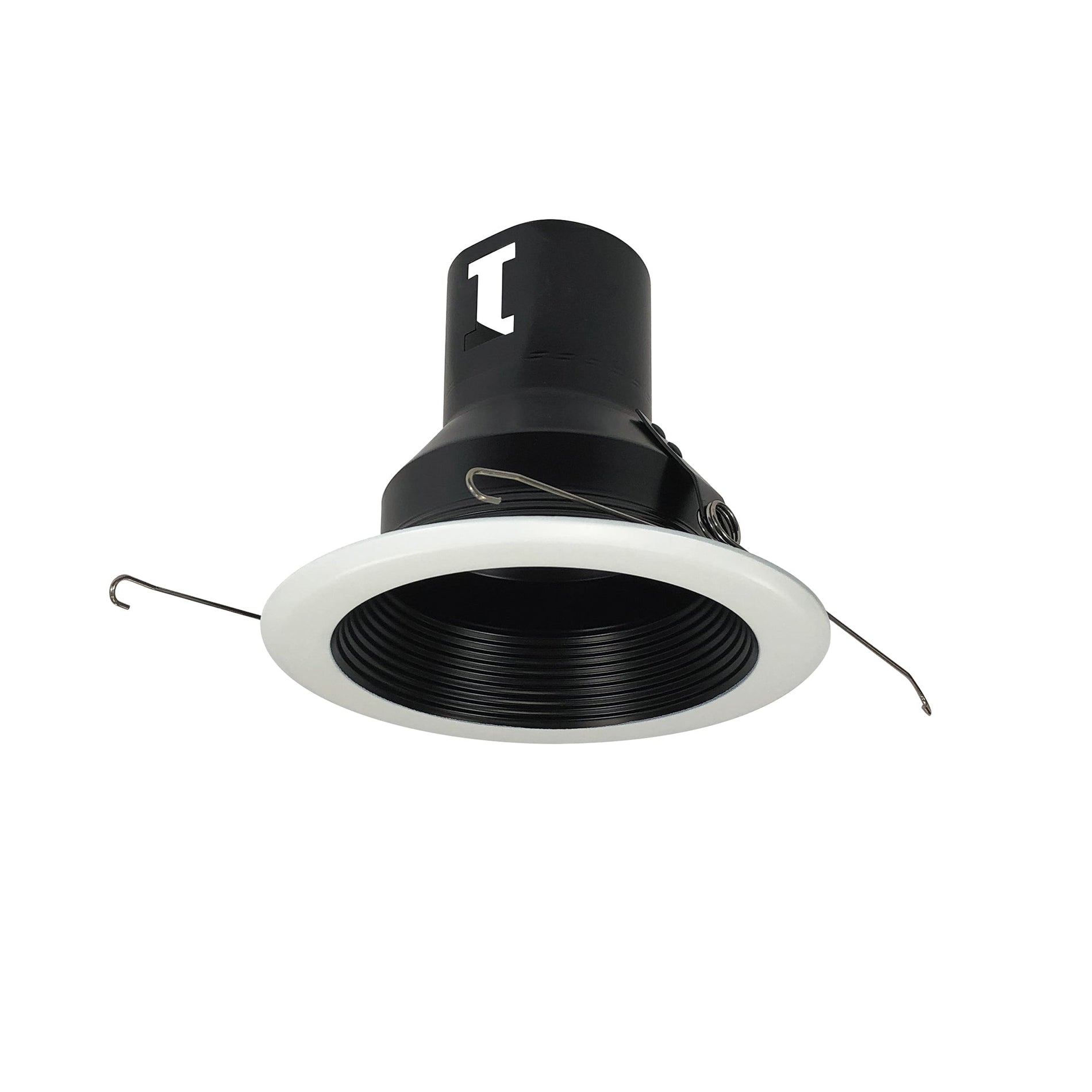 Nora NT-5001B 5 inch Baffle Splay Trim w/ Flange, Black/White