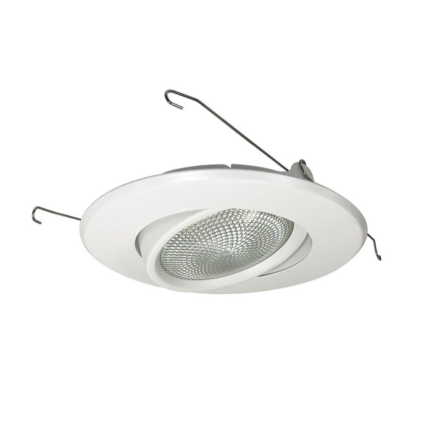 Nora NT-5060W 5 inch PAR30 Adj. Gimbal Ring w/ Metal Trim, White