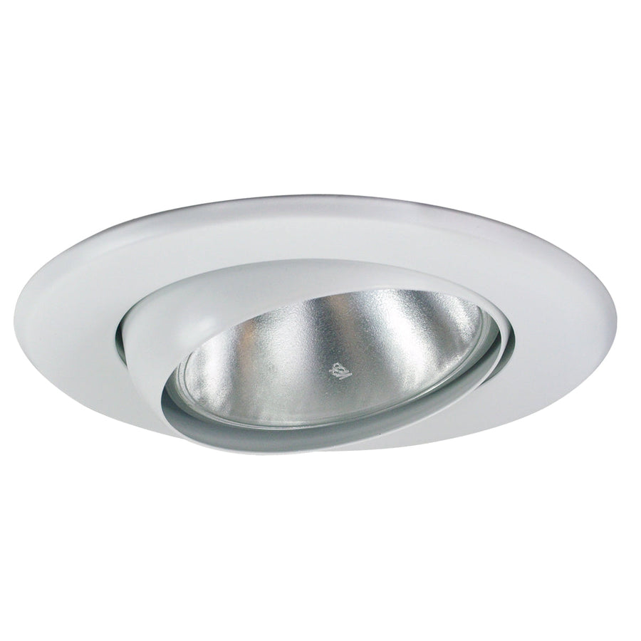 Nora NT-5070W 5 inch BR/PAR30 Adj. Eyeball w/ Metal Trim, White