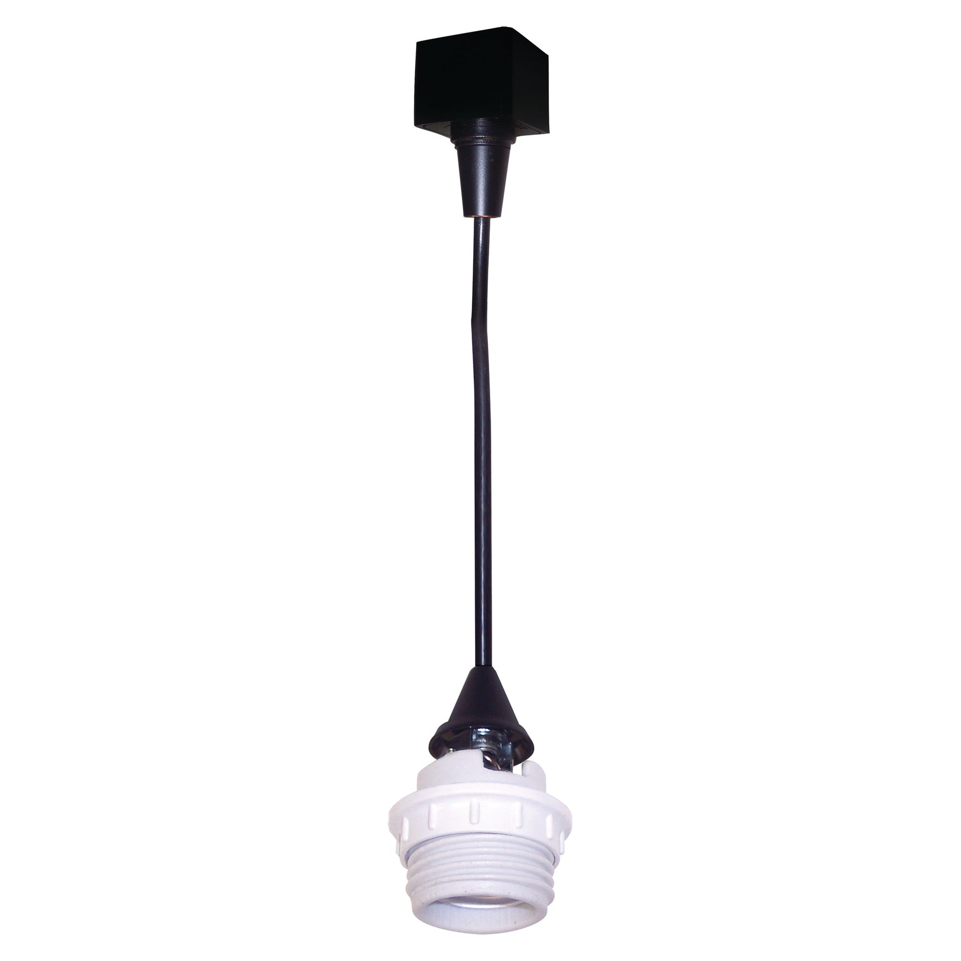 Nora NTH-161B Track Mounted Line Voltage Pendant Cord, 8 ft-6 inch length, Medium Base, 100W Max, Black