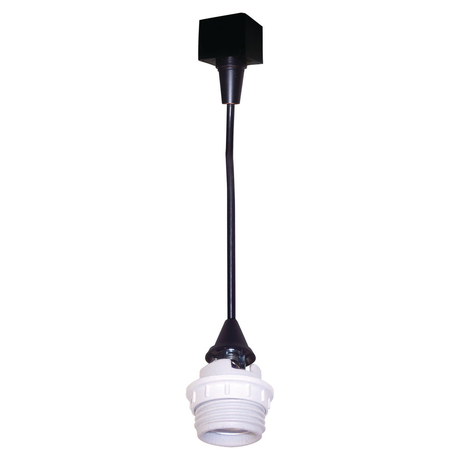 Nora NTH-161B Track Mounted Line Voltage Pendant Cord, 8 ft-6 inch length, Medium Base, 100W Max, Black
