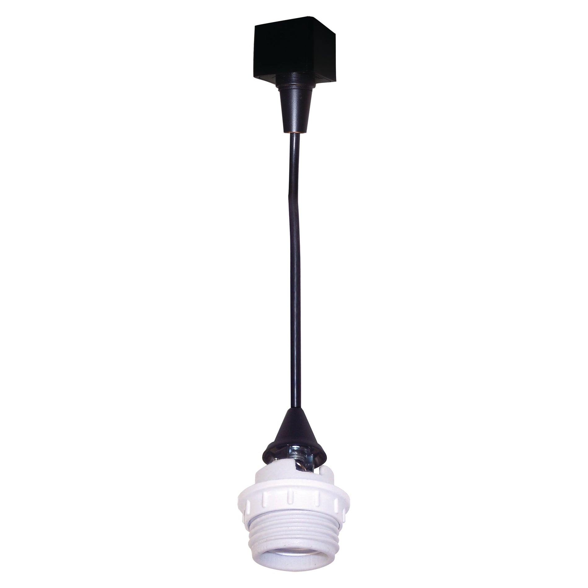 Nora NTH-161W Track Mounted Line Voltage Pendant Cord, 8 ft-6 inch length, Medium Base, 100W Max, White
