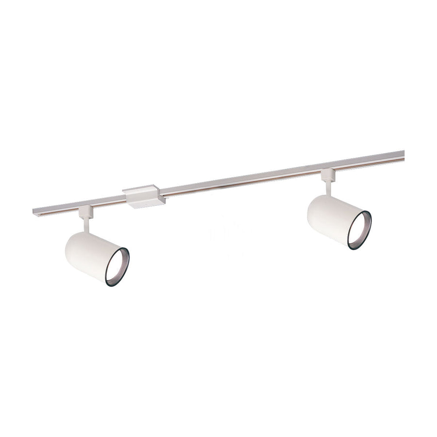 Nora NTL-156/2H 4-ft Track Pack with (2) Round Back Cylinder PAR30 Track Heads, White