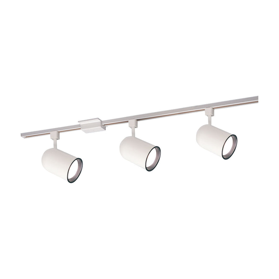 Nora NTL-156 4-ft Track Pack with (3) Round Back Cylinder PAR30 Track Heads, White
