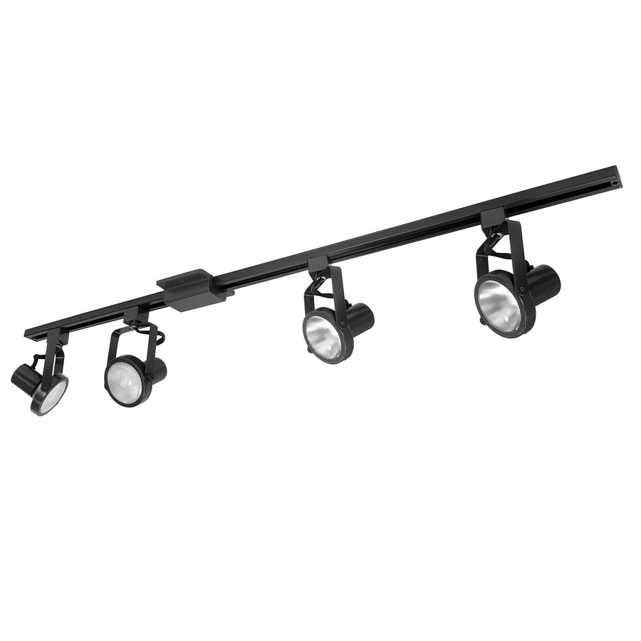 Nora NTL-158B/4H 4-ft Track Pack with (4) Gimbal Ring PAR30 Track Heads, Black