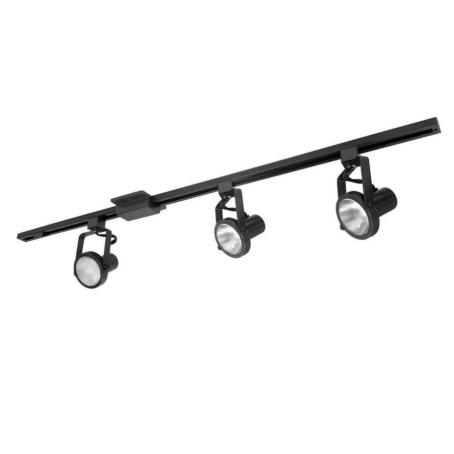 Nora NTL-158B 4-ft Track Pack with (3) Gimbal Ring PAR30 Track Heads, Black