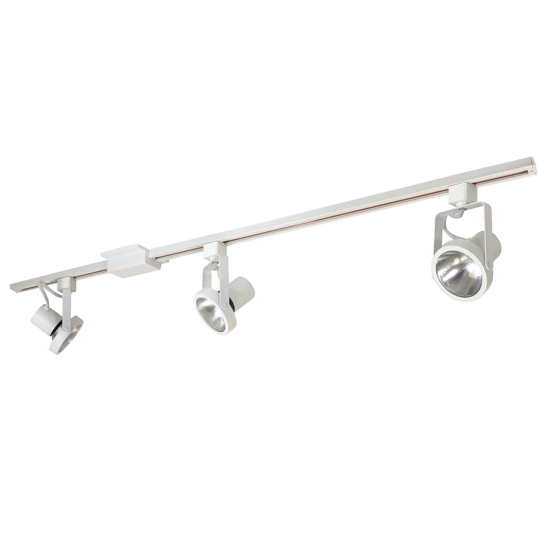 Nora Lighting NTL-159 — 4-ft Track Pack with (3) Flat Back Universal Lamp Holder Track Heads, White