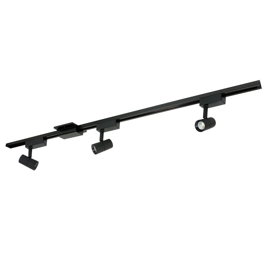 Nora NTLE-850930B 4-ft Track Pack with (3) Aiden 800lm LED Track Heads, 3000K, Black Finish