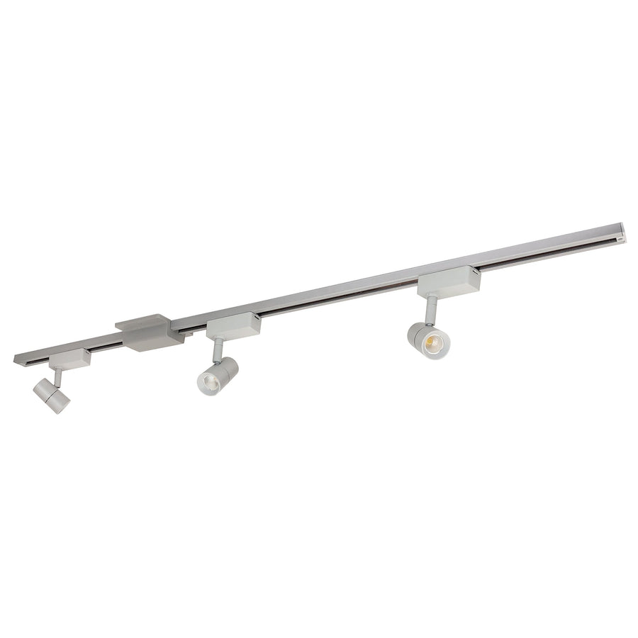 Nora NTLE-85027S 4-ft Track Pack with (3) Aiden 800lm LED 80+ CRI 2700K Track Heads, Silver