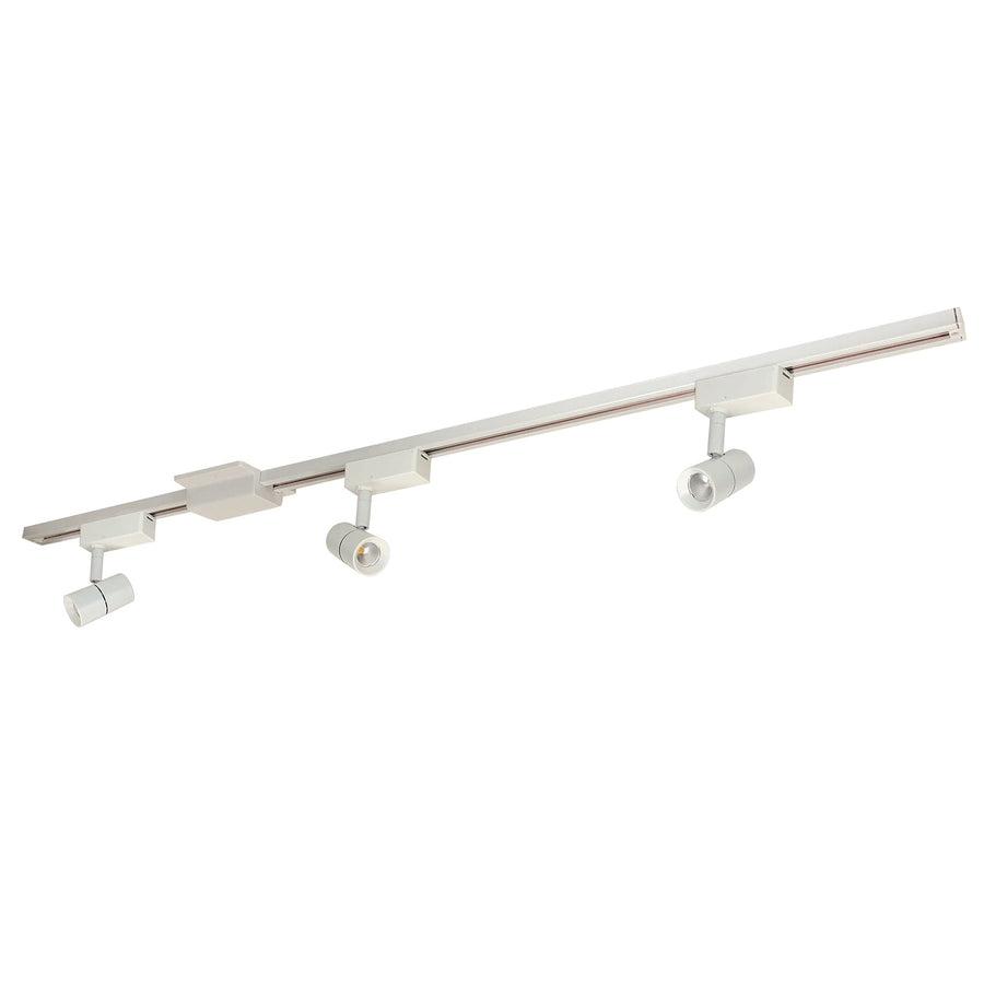 Nora NTLE-850930W 4-ft Track Pack with (3) Aiden 800lm LED Track Heads, 3000K, White Finish