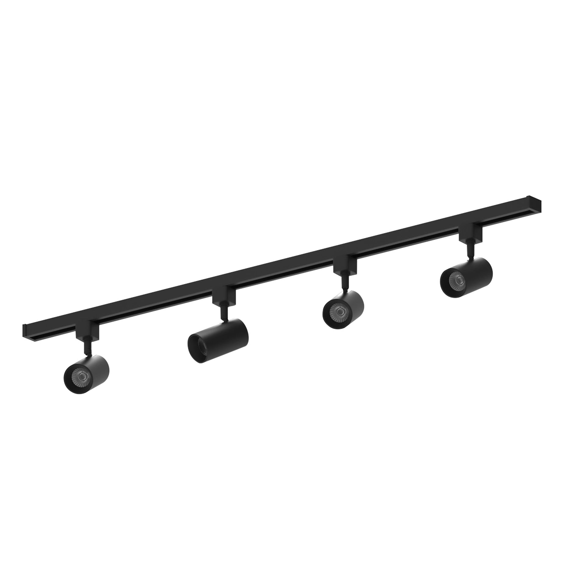Nora NTLE-865927NB/4H 4-ft Track Pack with (4) MAX 2450lm 2700K Narrow Flood Optic LED Track Heads, Black