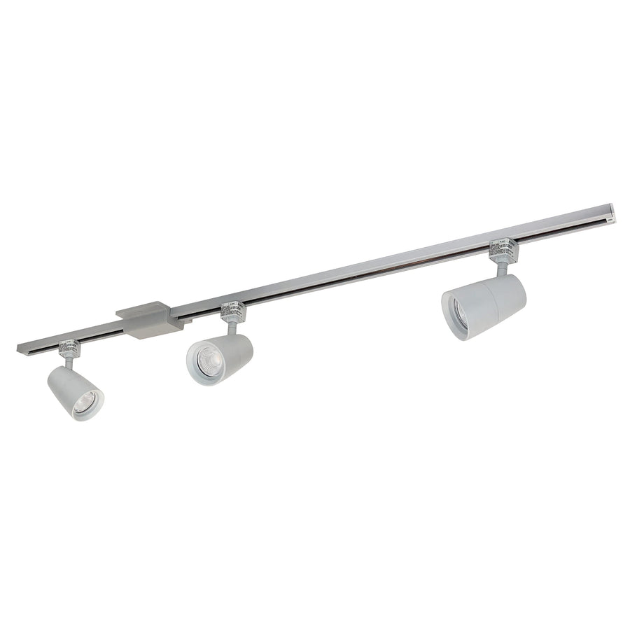 Nora NTLE-875927S 4-ft Track Pack with (3) MAC XL 1250lm LED Track Heads, 2700K, Silver Finish