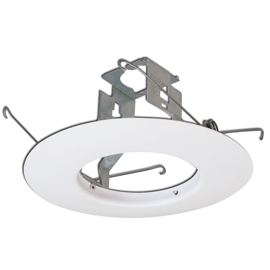 Nora NTM-300W 6 inch BR/PAR30 Open Metal Trim w/ Bracket, White