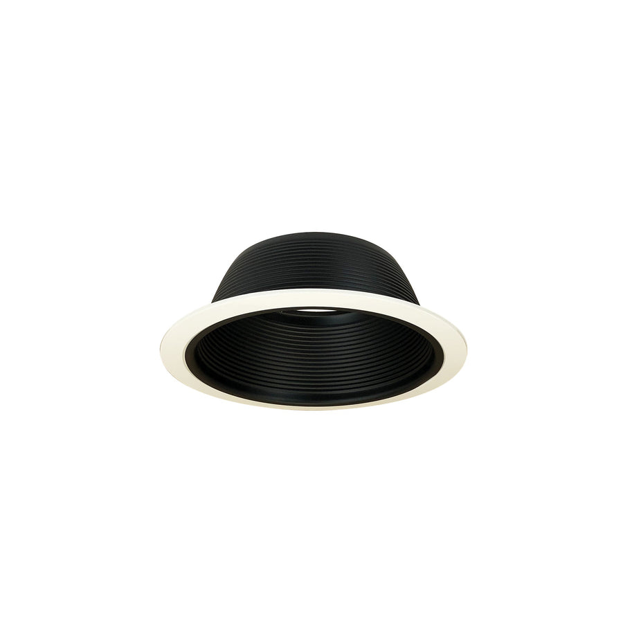 Nora NTM-30 6 inch BR/PAR30 Stepped Baffle w/ Plastic Ring, Black/White