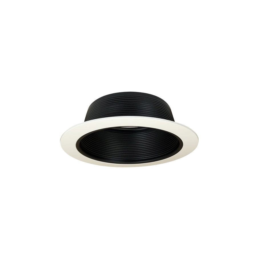 Nora NTM-40OV 6 inch Stepped Baffle w/ Oversized Plastic Ring, Black/White