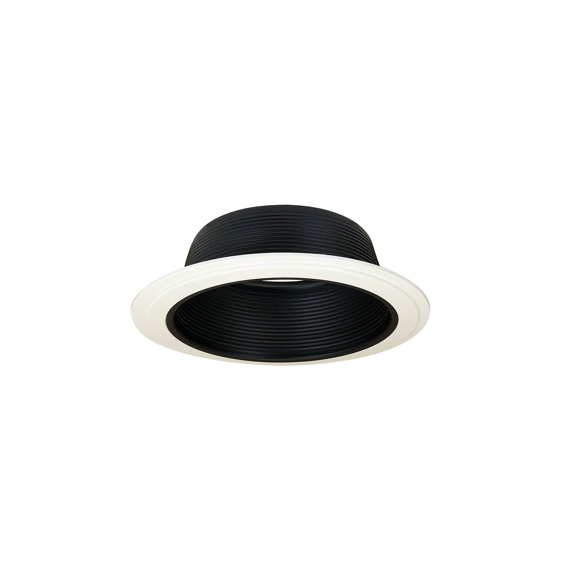 Nora NTM-40/2R 6 inch Stepped Baffle w/ Regular & Oversize Plastic Rings, Black/White