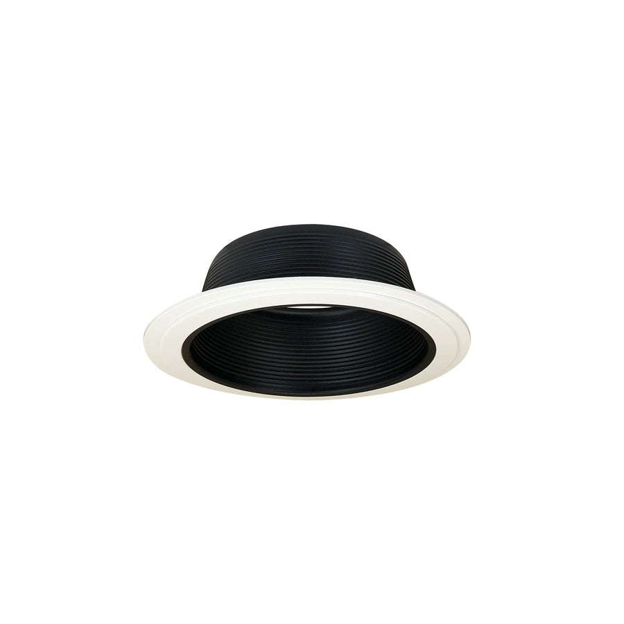 Nora NTM-40/2R 6 inch Stepped Baffle w/ Regular & Oversize Plastic Rings, Black/White