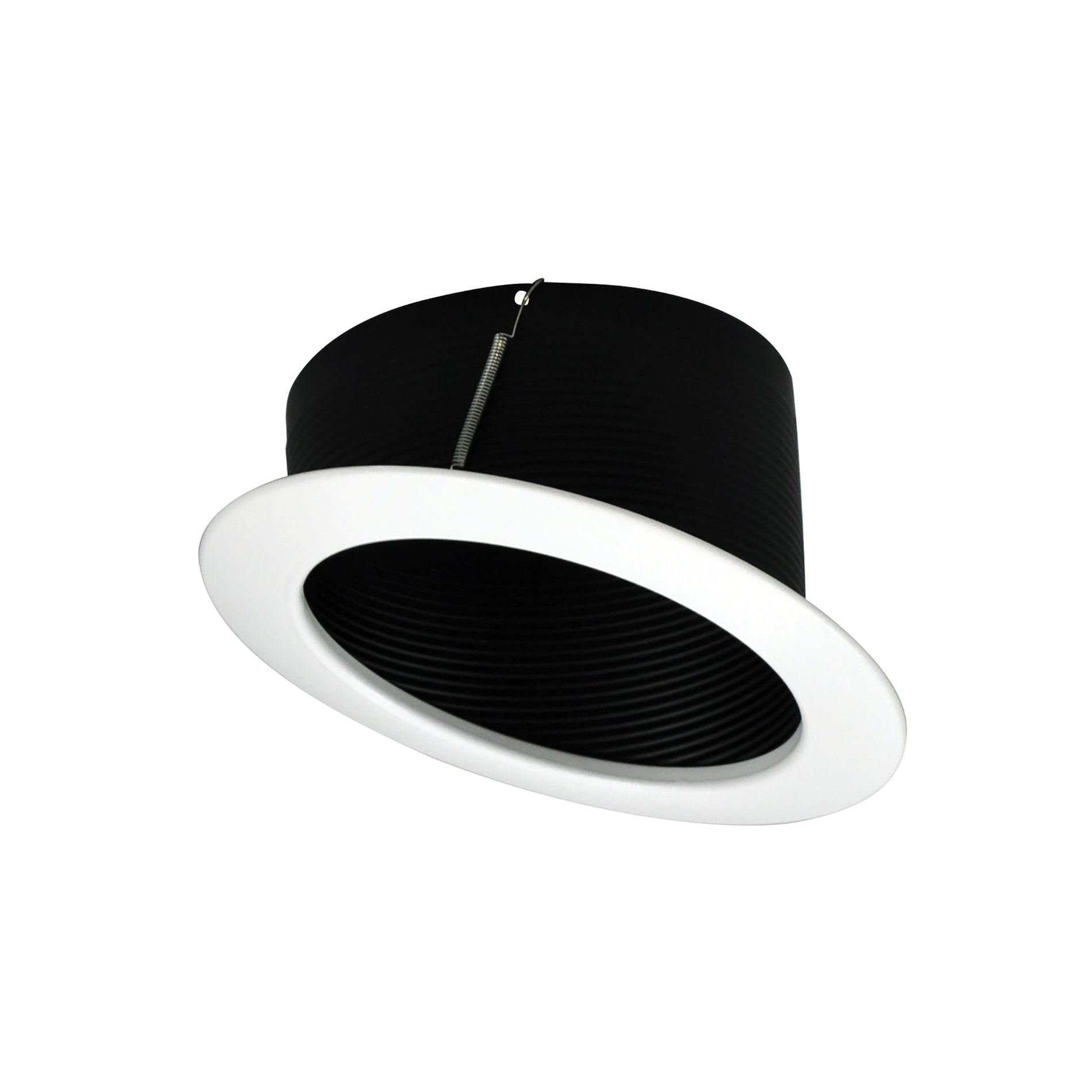 Nora NTM-615B 6 inch Sloped Metal Baffle Trim, Black/White