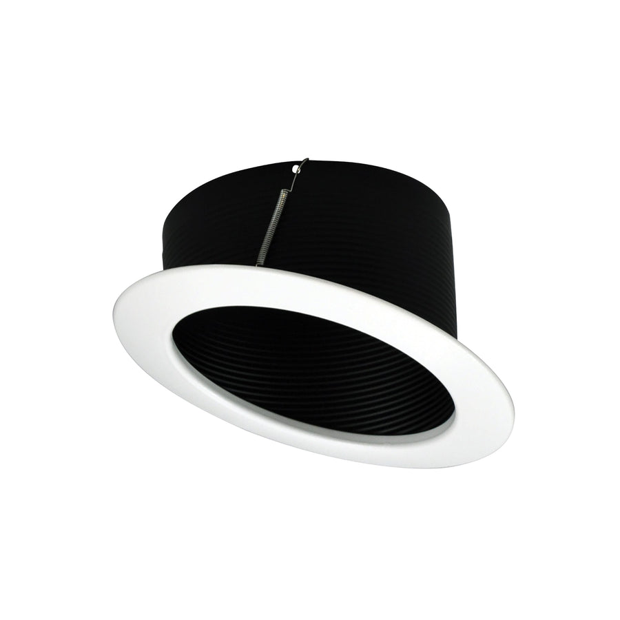 Nora NTM-615B 6 inch Sloped Metal Baffle Trim, Black/White